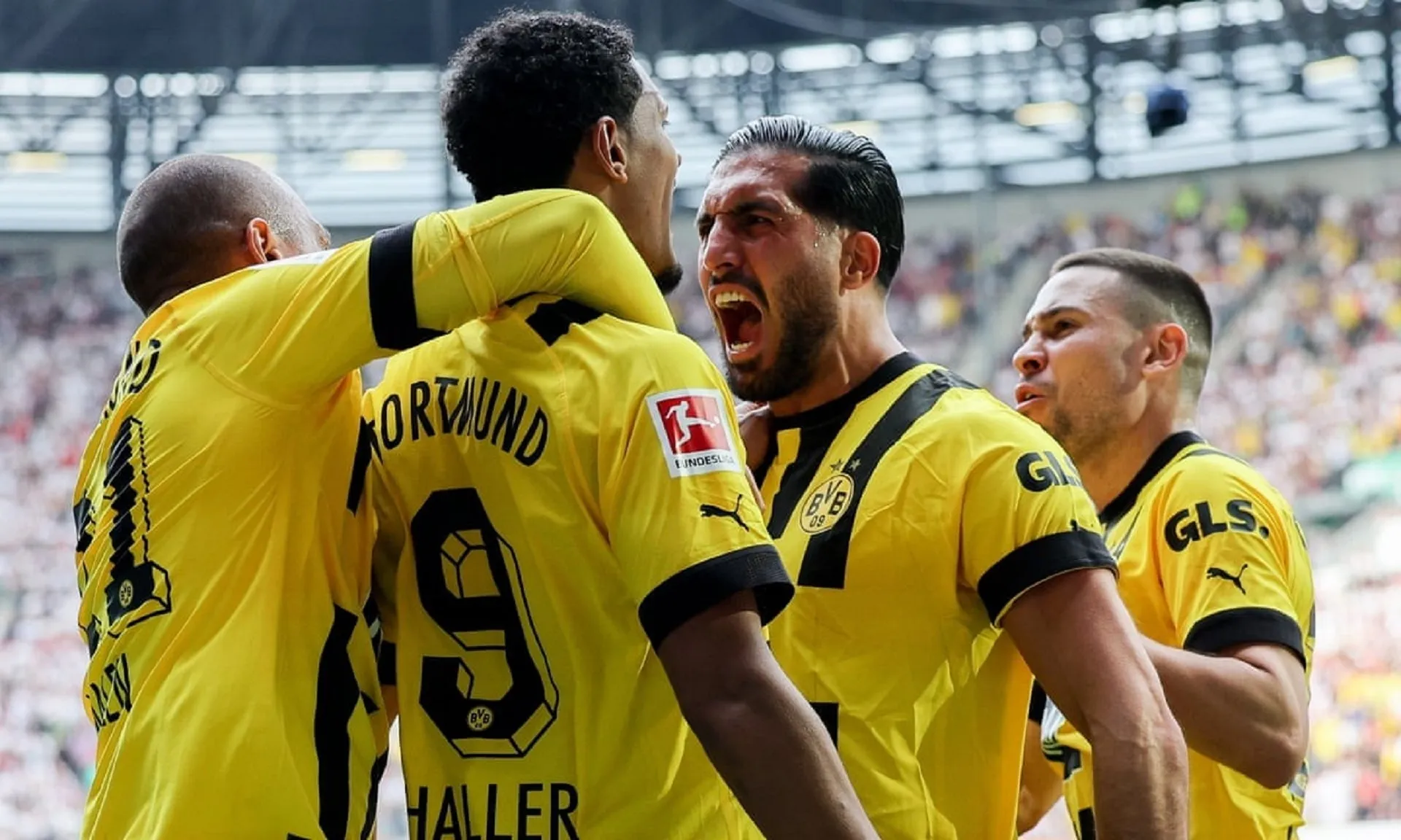 Dortmund one win from Bundesliga title as Haller double defeats Augsburg