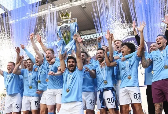 Julian Alvarez scores the winner as Pep Guardiola’s side celebrate title with another win