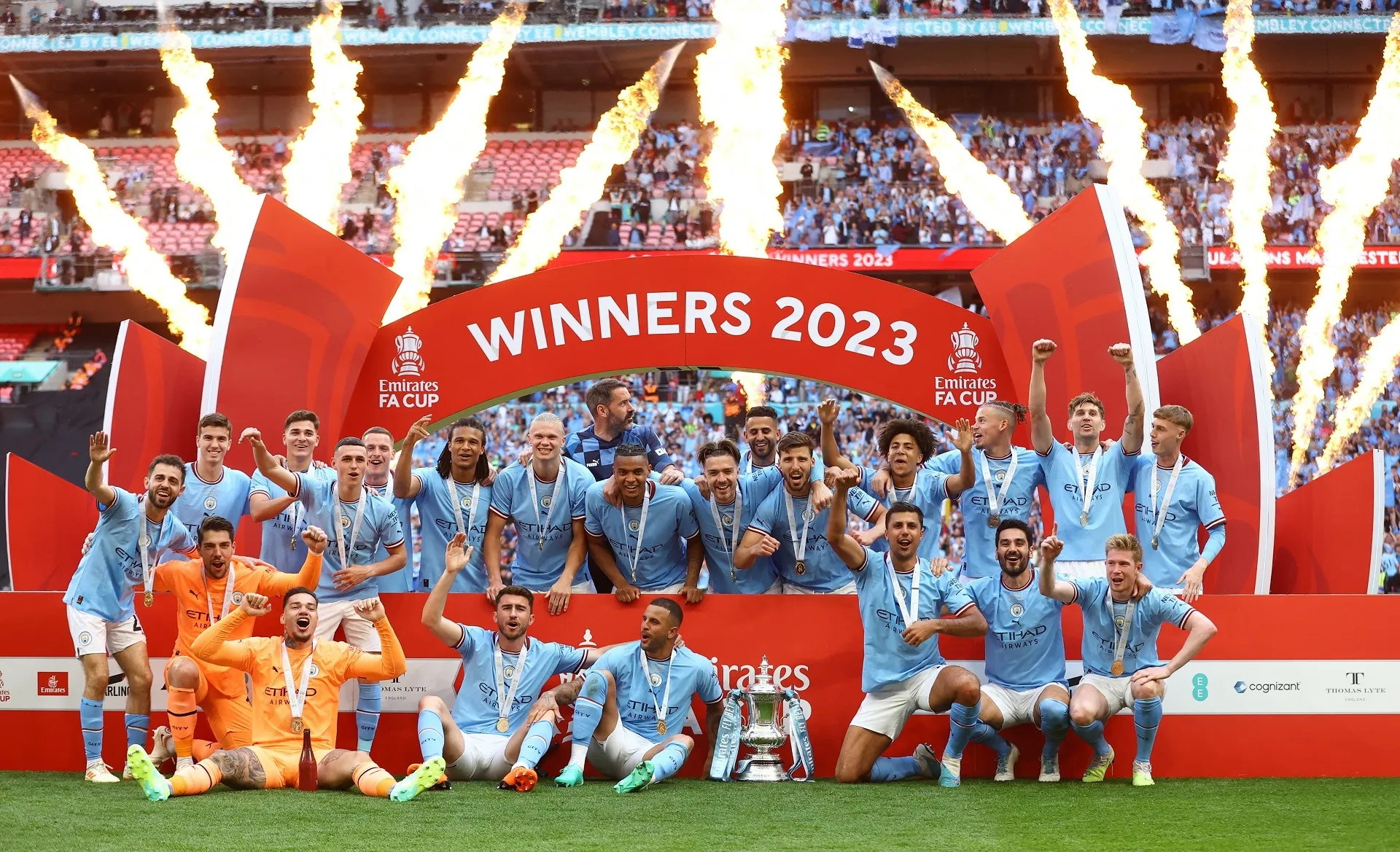 Man City edge closer to treble after FA Cup final win over Man Utd