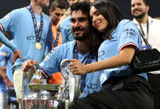 Ilkay Gundogan's model & TV presenter wife Sara Arfaoui thanks Man City fans for all their 'love' after Barcelona transfer - eight months after 'horrible food' complaint