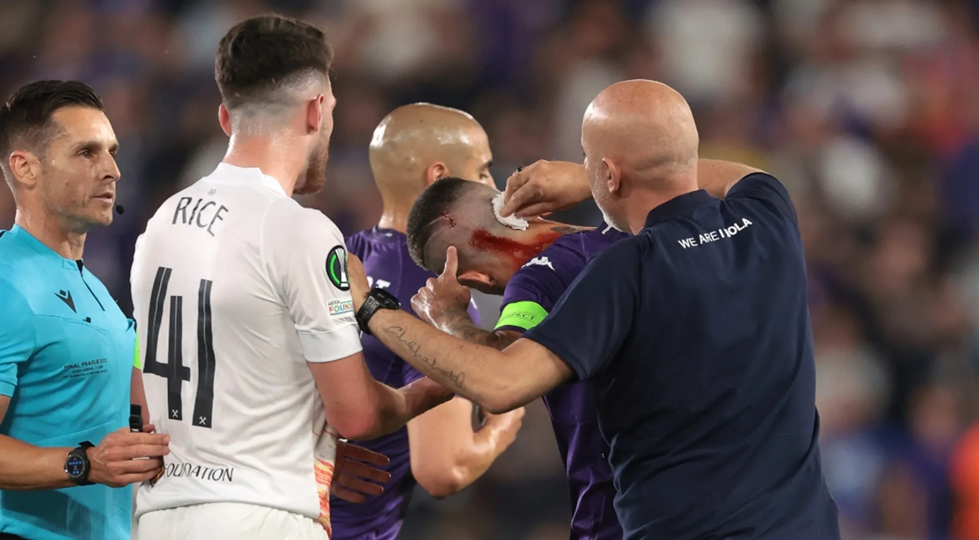 West Ham condemn fan behaviour after Fiorentina's Biraghi hit by object