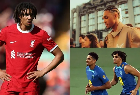 Liverpool star Trent Alexander-Arnold shows off his new cornrows hairstyle - and Virgil van Dijk, Jude Bellingham & Declan Rice all approve