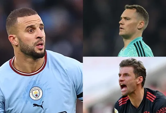 Trouble brewing? Bayern stars Manuel Neuer and Thomas Muller unhappy with club's offer to Man City defender Kyle Walker