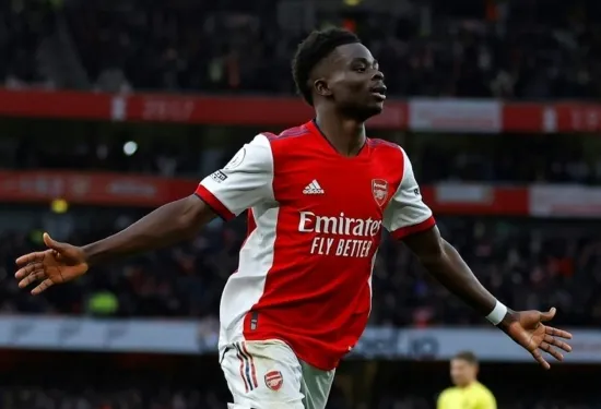 Persistent and consistent: Arsenal star Bukayo Saka equals Gunners legend Paul Merson's record of playing in 82 straight matches