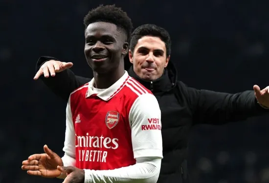 Bukayo Saka builds his dream Premier League footballer featuring attributes from two Arsenal team-mates - but right foot and strength belong to stars from title rivals Man City!