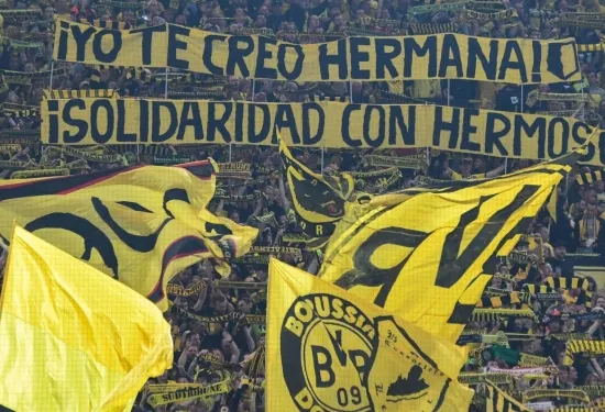 Borussia Dortmund fans relay message of support to Spain's Jenni Hermoso during Bundesliga clash with FC Heidenheim