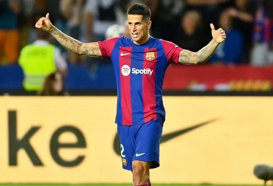 WATCH: Joao Cancelo's wild knee-slide celebration as he scores Barcelona's third goal in just eight minutes to complete remontada-esque comeback vs Celta Vigo